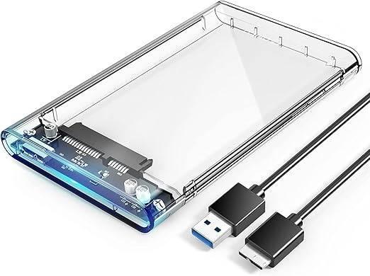 Harde Schijf Behuizing transparant SATA SSD HDD USB 3, Computers en Software, Harde schijven, Nieuw, Laptop, Extern, SSD, SATA