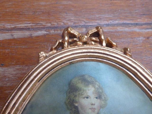 Barok lijst met een mooie afbeelding op satijn, Antiek en Kunst, Ophalen of Verzenden