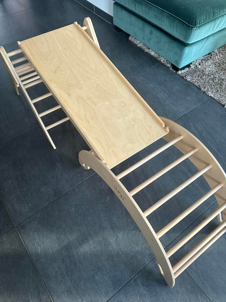 Luna Toys houten klimboog, glijbaan + klimrek, Ophalen, Zo goed als nieuw