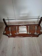 Oude houten kapstok met hoedenrek, Huis en Inrichting, Woonaccessoires | Kapstokken, Gebruikt, Minder dan 100 cm, Hout, Ophalen