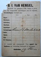 Kaart met vetrek van Stoomschepen neer versch. bestemmingen, Ophalen of Verzenden, Kaart, Foto of Prent