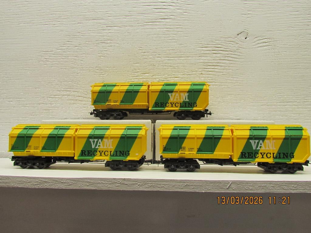3 stuks Vam Recygling wagens Roco 4368, Gelijkstroom, Analoog, Wagon, Ophalen of Verzenden