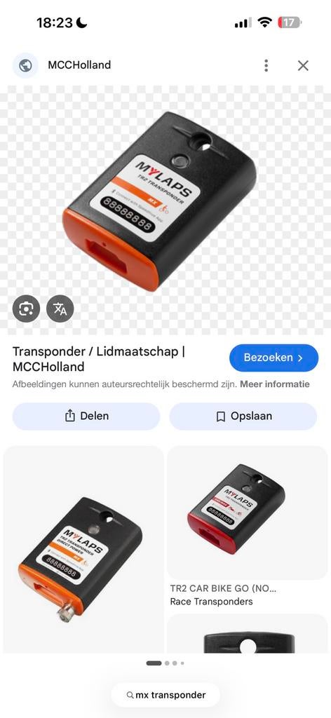 Motorcross MY laps transponder gezocht, Ophalen of Verzenden, Gebruikt