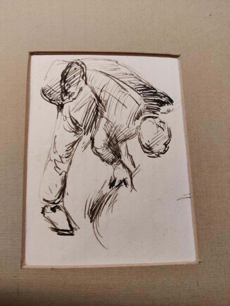 tekening arbeider op het land, Ophalen of Verzenden