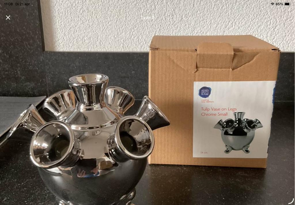 Tulpenvaas Heinen Delfts Blauw., Overige kleuren, Aardewerk of Porselein, Nieuw, Ophalen of Verzenden