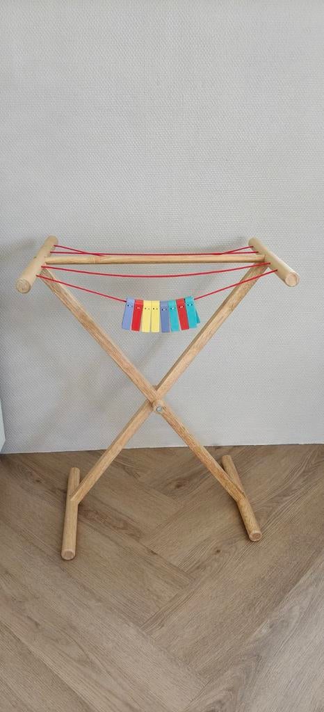 Bigjigs Houten Speelgoed Wasrek met Knijpers, Ophalen, Zo goed als nieuw, Overige typen