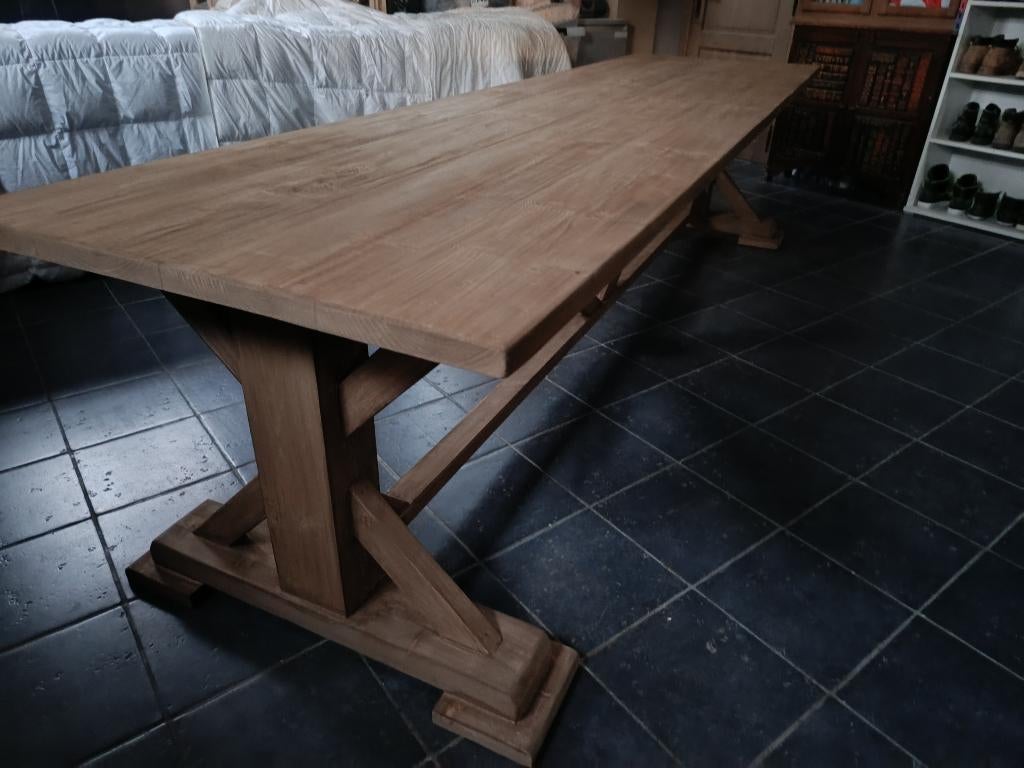 Mooie grote landelijke kloostertafel 320x 90, Huis en Inrichting, Tafels | Eettafels, Ophalen, Gebruikt, 200 cm of meer, 50 tot 100 cm
