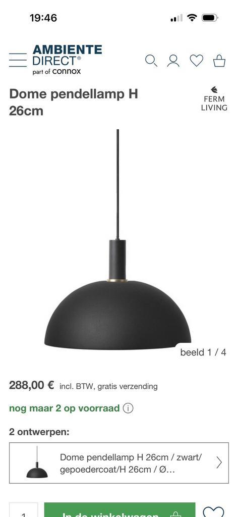 Ferm Living Dome Hanglamp, Huis en Inrichting, Lampen | Hanglampen, Zo goed als nieuw, Minder dan 50 cm, Ophalen