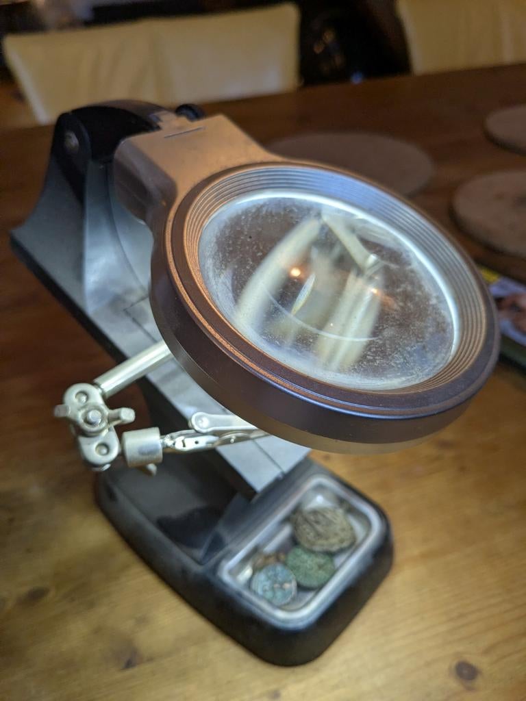 Vergroot glas met klemmetjes en verlichting, Ophalen, Nieuw, Glas