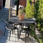 Mooie zwarte ronde buitentafel Ø110 x H74 cm, Tuin en Terras, Ophalen, Zo goed als nieuw, Rond, Overige materialen