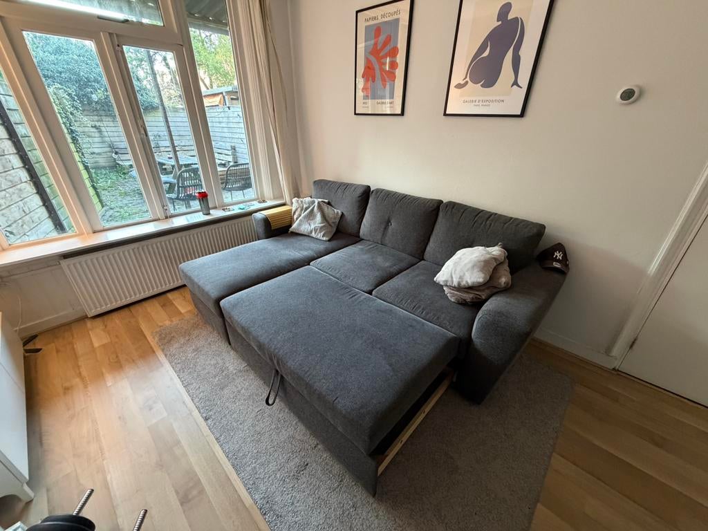 VELJBY slaapbank donkergrijs van de Jysk!, Ophalen, Stof