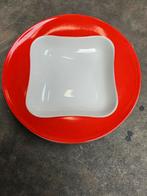 4x Villeroy & Boch Vivo bord, rood/wit, Made in Germany, Ophalen of Verzenden, Effen, Porselein, Schaal of Schalen