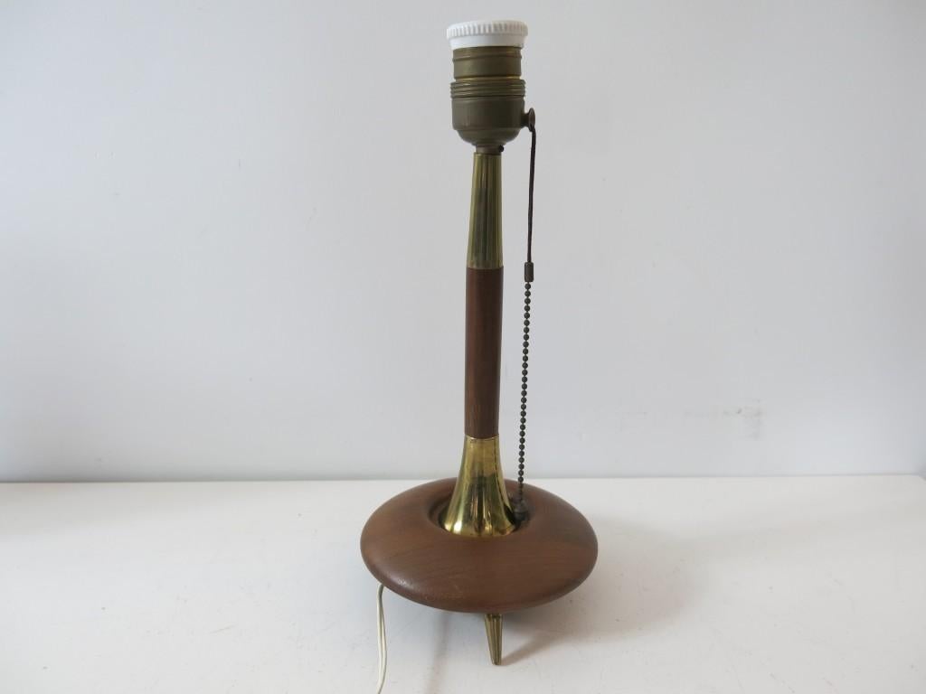 Vintage tafellamp teakhout Deens, Ophalen of Verzenden