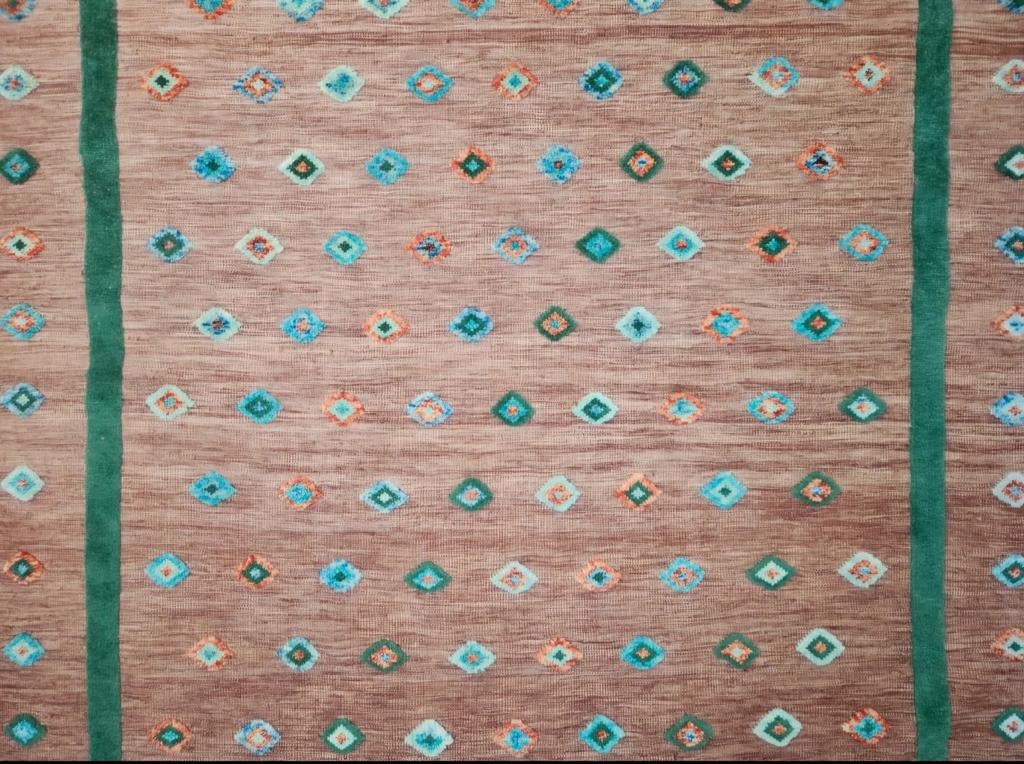 Handgeknoopt oosters wol Kelim Modern Yasmoon Dots 212x299cm, Crème, Onbekend@voorbeeld.com, Onbekend, Ophalen of Verzenden