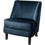 Fink living velvet fauteuil 2x blauw, Huis en Inrichting, Ophalen, 75 tot 100 cm, Zo goed als nieuw, Stof