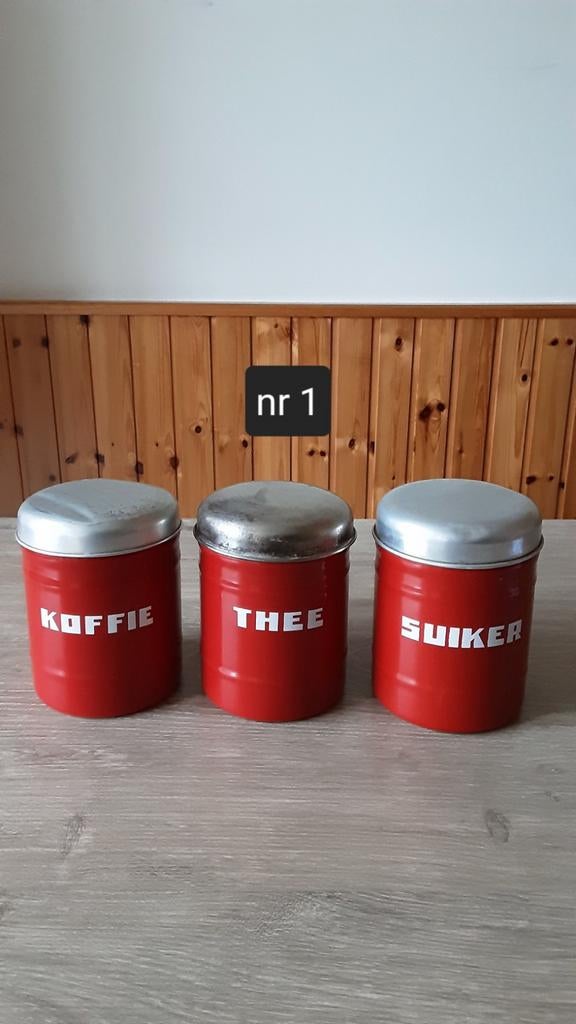 EMAILLE RODE BUSSENSET., Antiek en Kunst, Antiek | Emaille, Ophalen of Verzenden