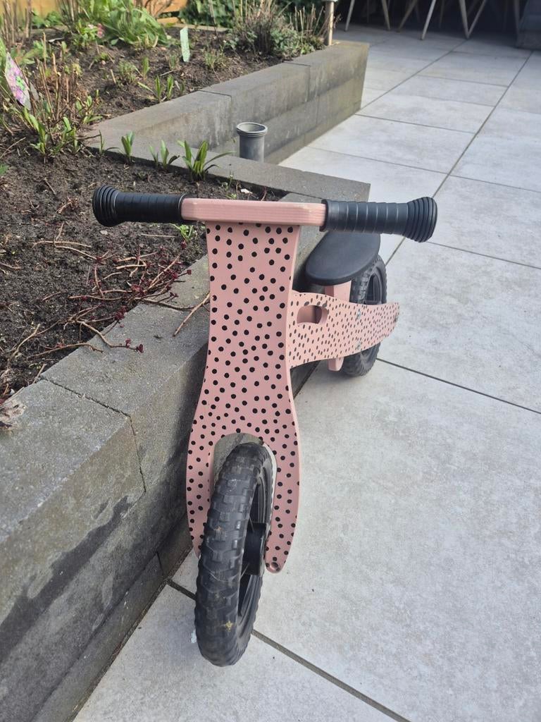 VanPauline Houten loopfiets roze, Kinderen en Baby's, Speelgoed | Buiten | Voertuigen en Loopfietsen, Ophalen, Gebruikt, Loopfiets