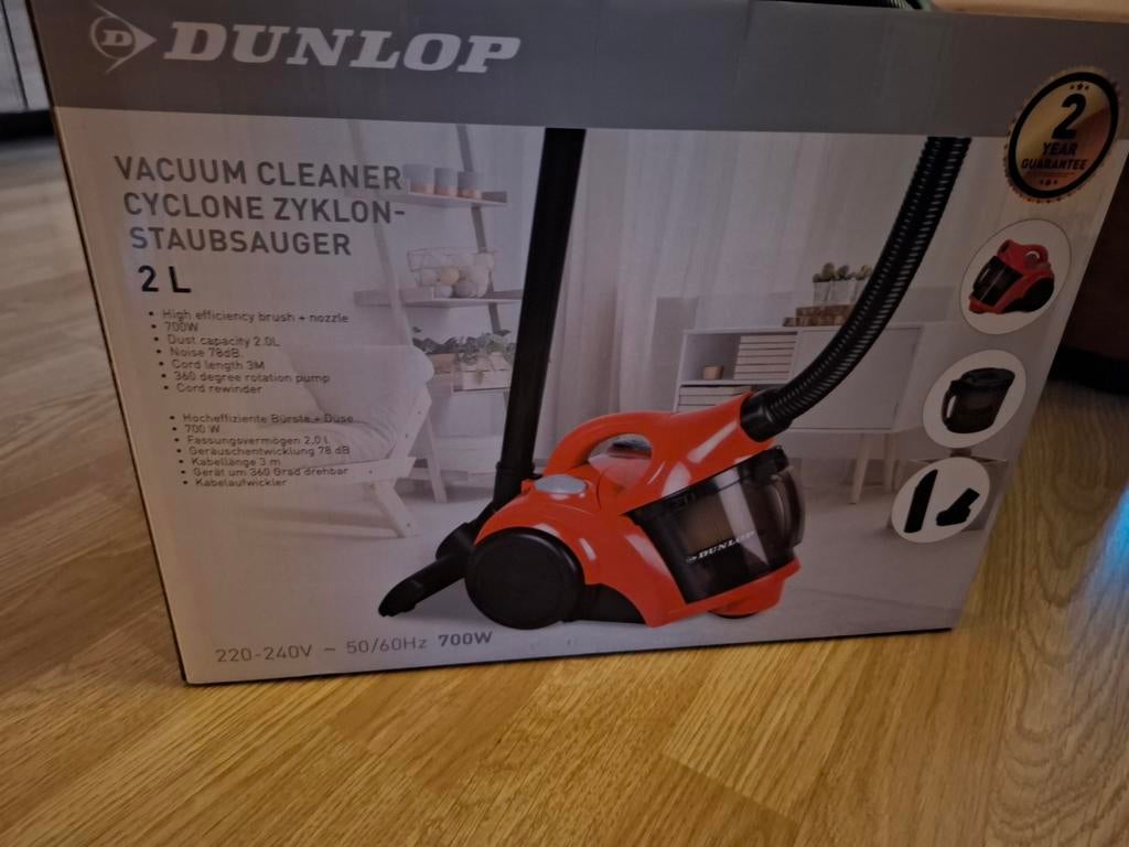 Dunlop Cycloon Stofzuiger 2L - Nieuw in doos, Stofzuiger, Nieuw, Ophalen of Verzenden, Minder dan 1200 watt