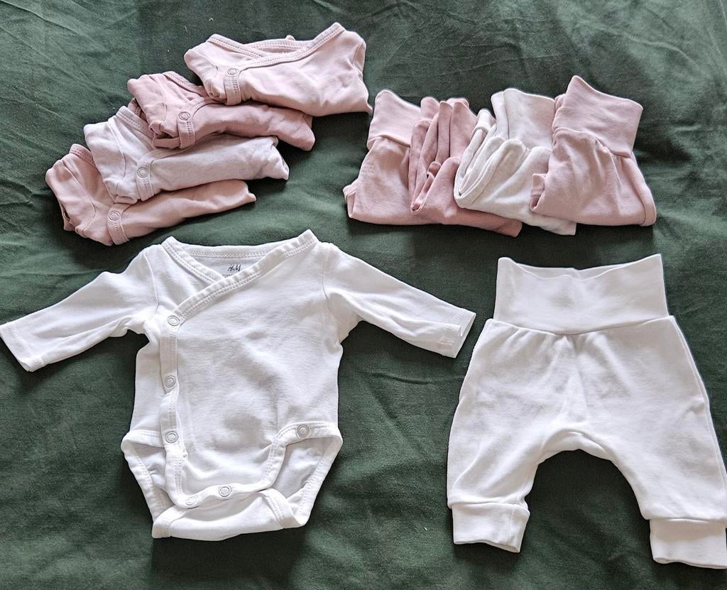 H&M 10-delige set overslag rompers en broekjes maat 44, Kinderen en Baby's, Babykleding | Prematuur, Meisje, H&M, Ophalen of Verzenden