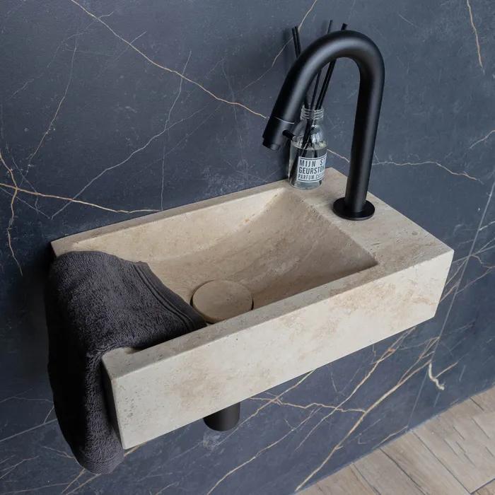 Nieuwe Toiletfontein Saniclear Wit Travertin (zonder kraan), Ophalen, Nieuw, Steen, Wastafel