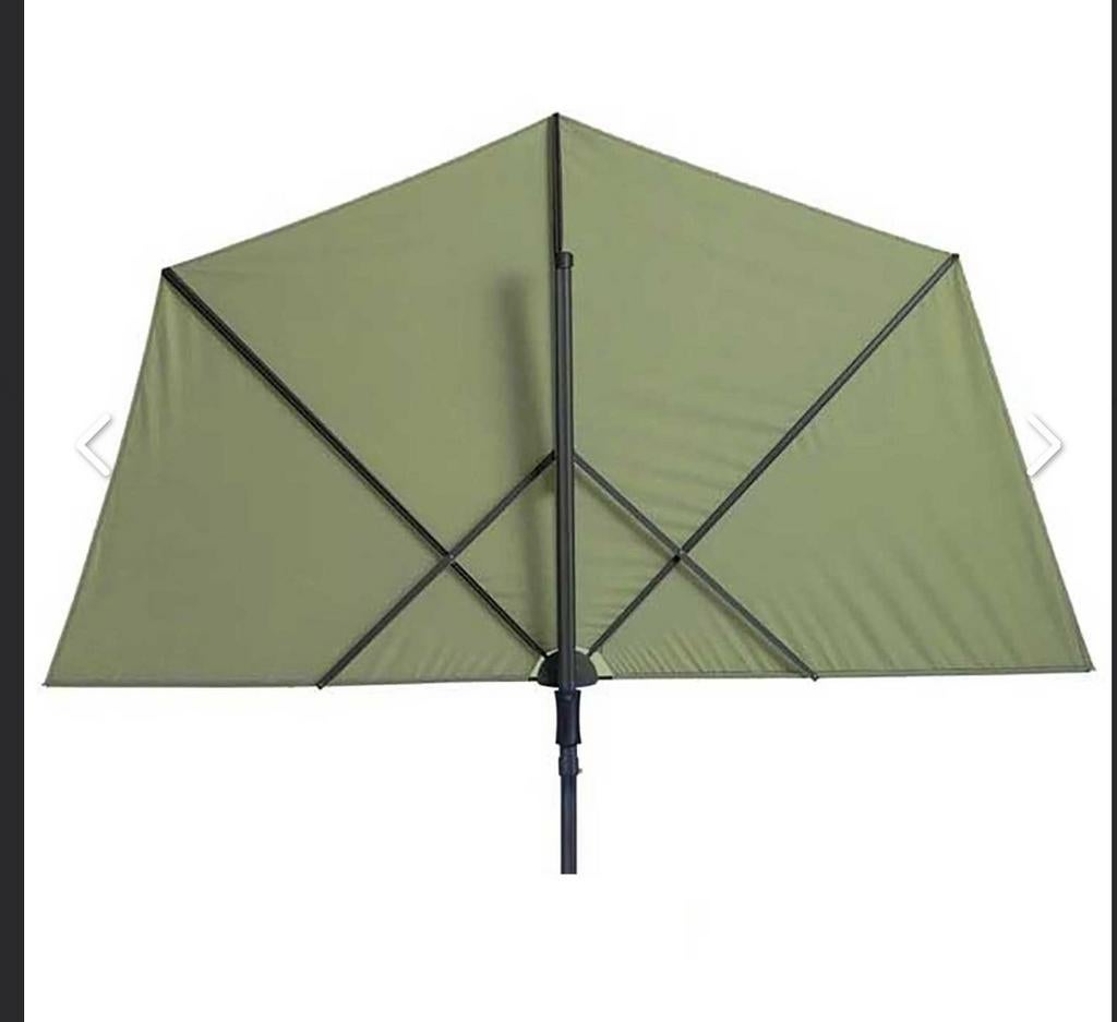 Madison Sun Wave parasol - Salie Groen, Ophalen, 2 tot 3 meter, Verstelbaar, Zweefparasol