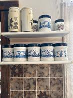 Vintage Delfts Blauw Kruidenpotjes en Blikken Set, Ophalen