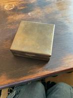 Vintage Zilveren Geplateerde en Houten Sigarettendoosje, Ophalen of Verzenden
