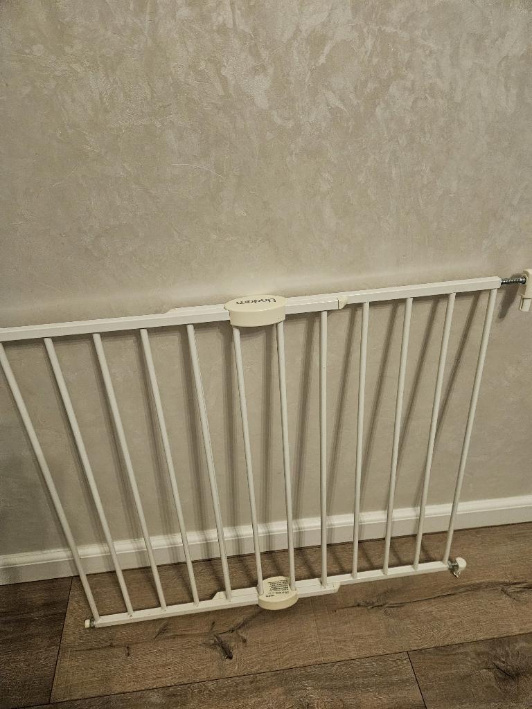 Traphekje wit van lindam 2x, Kinderen en Baby's, Traphekjes, Ophalen, Gebruikt, Metaal of IJzer, 100 tot 115 cm