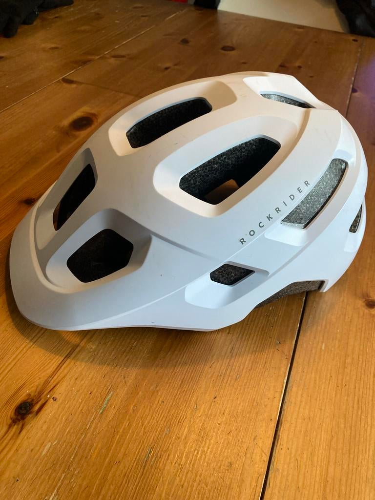 Rockrider Fietshelm Wit mt L 59/62 cm, Ophalen of Verzenden, Gebruikt, Overige maten, Heer of Dame