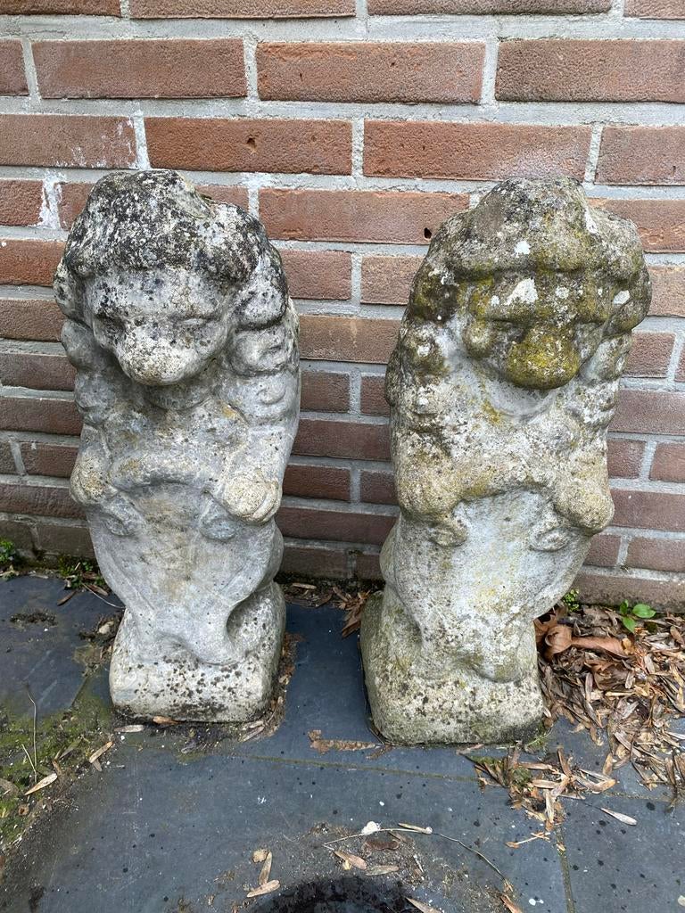 Set van 2 leeuwen, Ophalen, Gebruikt, Beton, Dierenbeeld