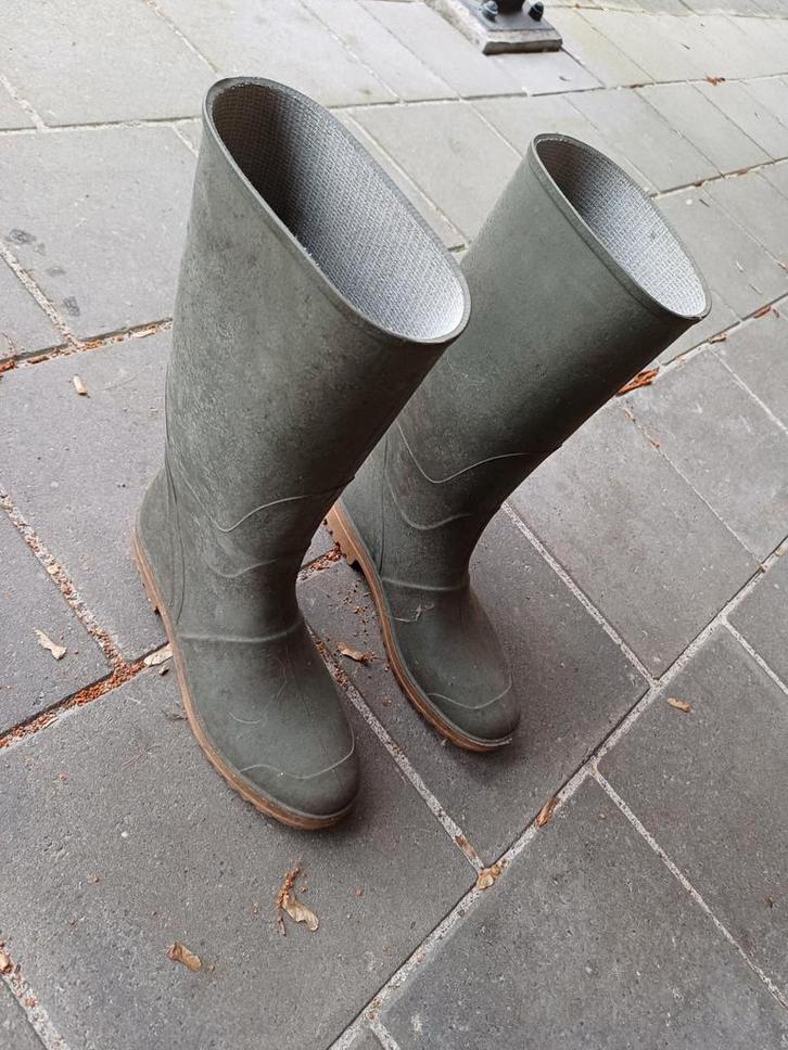 Groene rubberen laarzen - Maat 45, Tuin en Terras, Werkkleding, Gebruikt, Heren, Laarzen, Ophalen