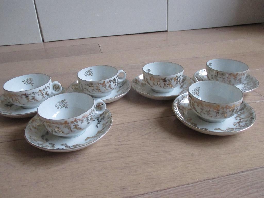 6 X MOSA MAASTRICHT Theeservies, Antiek en Kunst, Antiek | Servies compleet, Ophalen of Verzenden