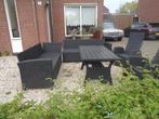 Zwarte lounge of tuinset Jutlandia 6 of 8 personen, Tuin en Terras, Tuinsets en Loungesets, Ophalen, Kunststof, Gebruikt, Bank
