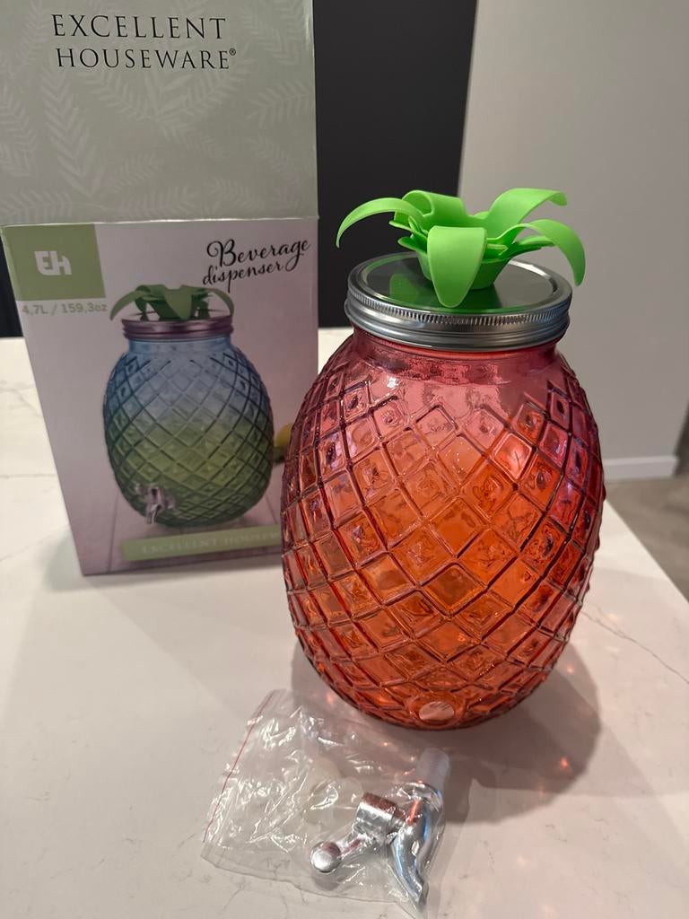 drankdispenser ananas 4.7L, Ophalen, Zo goed als nieuw, Overige merken, Oranje