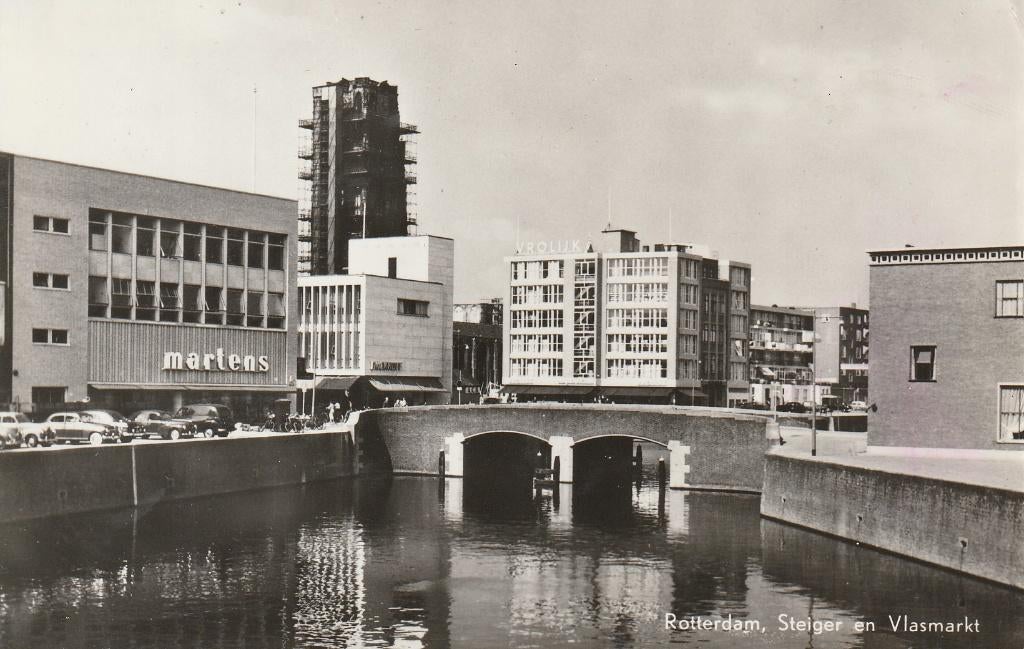 Rotterdam - Steiger en Vlasmarkt, Ophalen of Verzenden, 1960 tot 1980, Ongelopen, Zuid-Holland