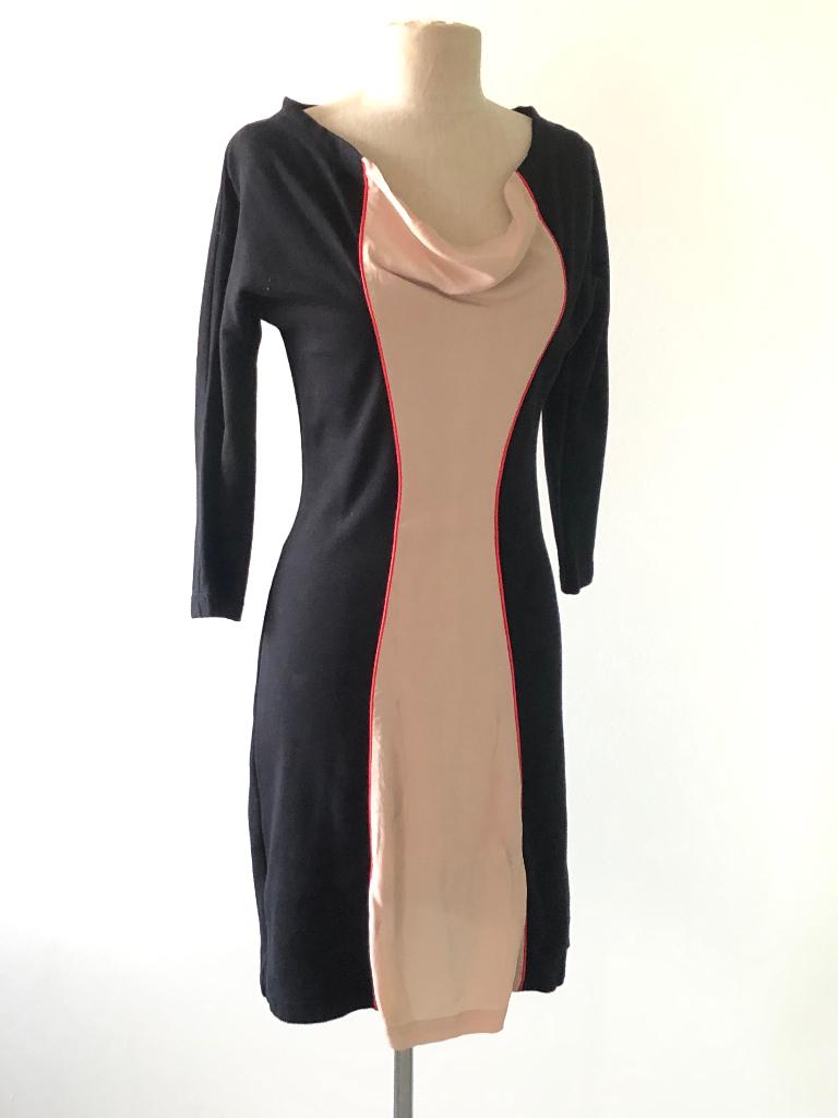 BYBROWN designer jurk wol met zijde - S, Zwart, Ophalen of Verzenden, Zo goed als nieuw, Knielengte