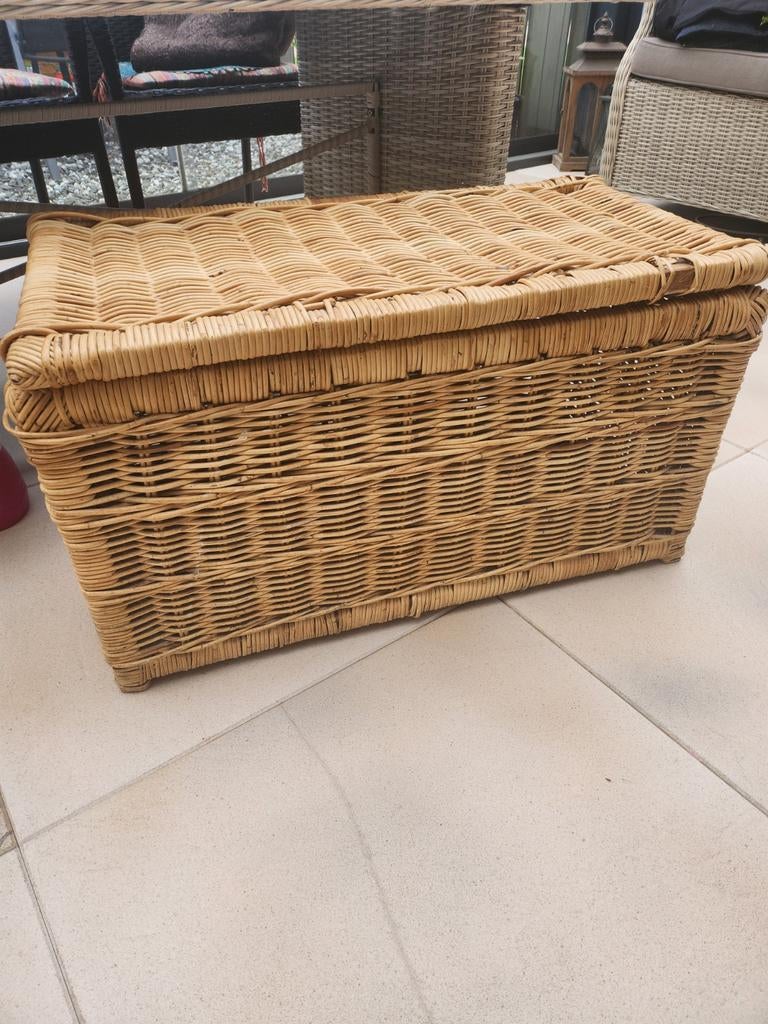 Grote rieten mand, Huis en Inrichting, Woonaccessoires | Kisten, Ophalen, Minder dan 50 cm, Gebruikt, 50 tot 100 cm