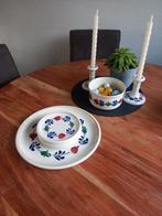 Boerenbont gebaksstel, Huis en Inrichting, Keuken | Servies, Ophalen, Zo goed als nieuw, Bord(en), Aardewerk