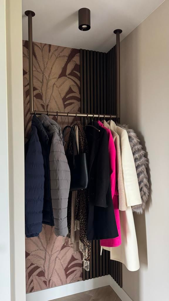 Unieke U-vorm garderobestang plafond – brons (Metaalshopper), Huis en Inrichting, Ophalen, Overige typen, Nieuw, Minder dan 100 cm
