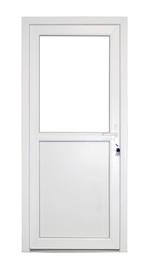 Kunststof Buitendeur 1/2glas Buiten B110 H210cm Wit, Kunststof, Niet ingevuld, Nieuw, Ophalen of Verzenden