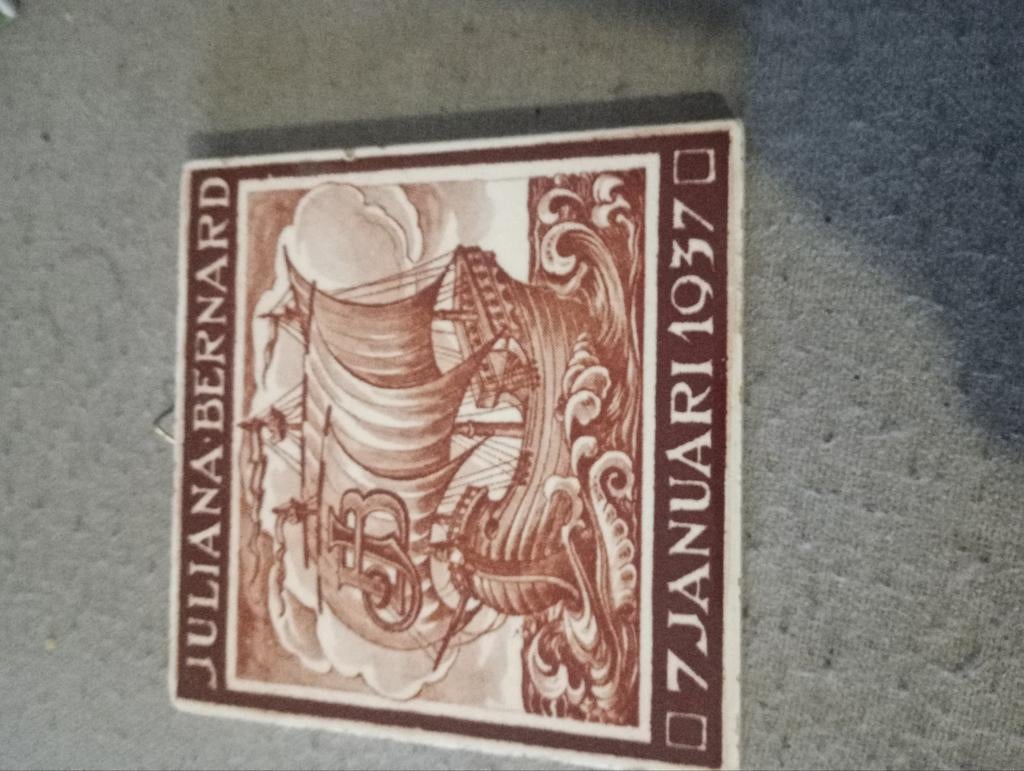 Tegel huwelijk Juliana en Bernhard 1937, Antiek en Kunst, Ophalen of Verzenden