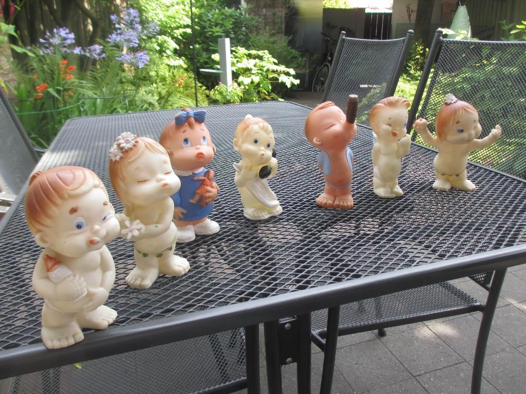 Vintage Laflex France squeeze rubber poppetjes '60, Ophalen of Verzenden, Zo goed als nieuw