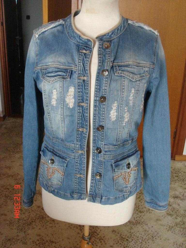 Cream spijkerjasje 36, Blauw, Cream, Ophalen of Verzenden, Zo goed als nieuw