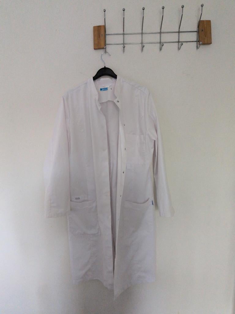 Witte labjas maat L, Ophalen of Verzenden