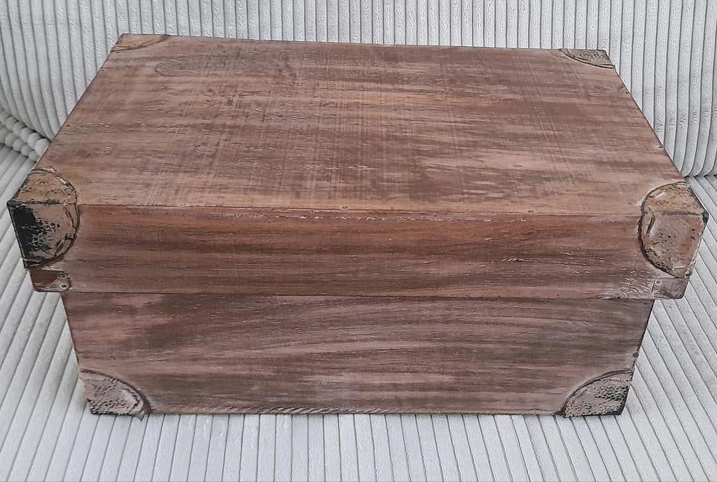 Houten Opbergkist met Deksel, Huis en Inrichting, Woonaccessoires | Kisten, Ophalen, Minder dan 50 cm, Gebruikt, Minder dan 50 cm