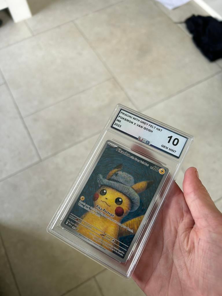 Pikachu with grey felt hat van gogh, Ophalen of Verzenden, Zo goed als nieuw