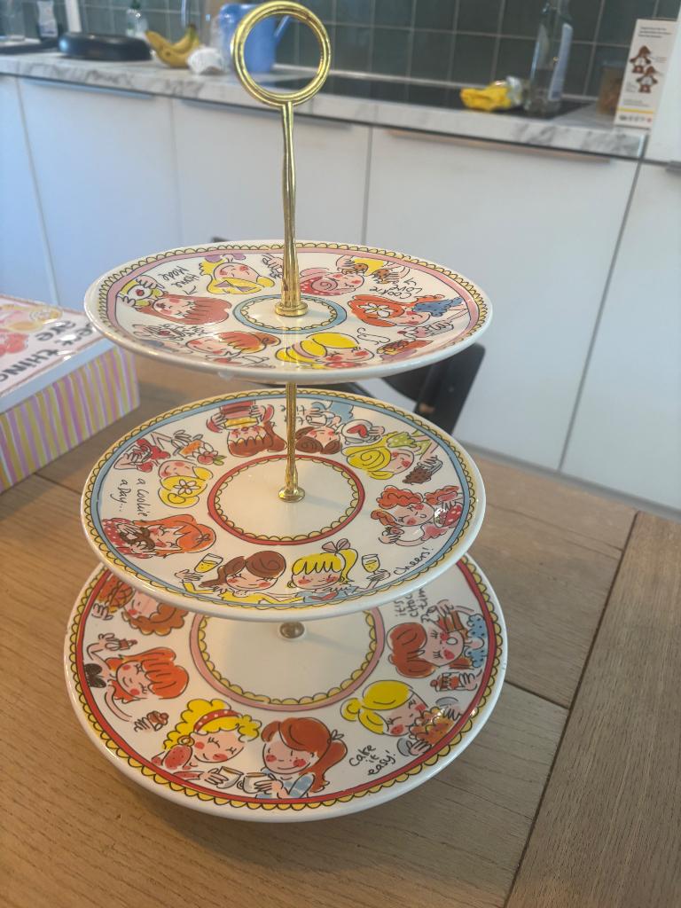 Blond Amsterdam koekjestrommel en etagère, Overige typen, Ophalen, Zo goed als nieuw, Blond Amsterdam