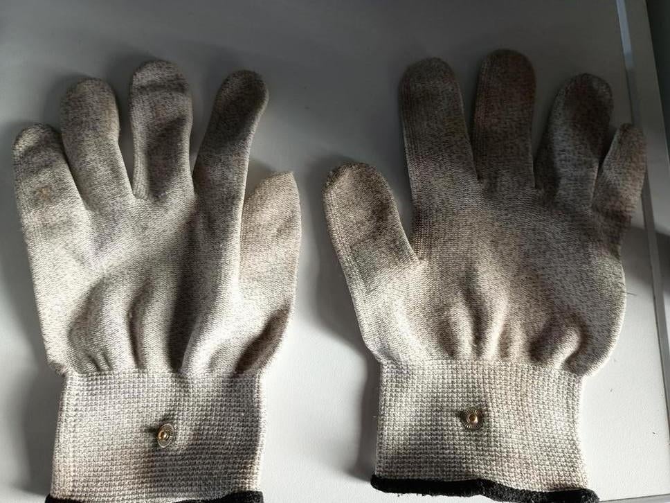 Zilvervezel handschoenen maat M, Ophalen of Verzenden, Zo goed als nieuw