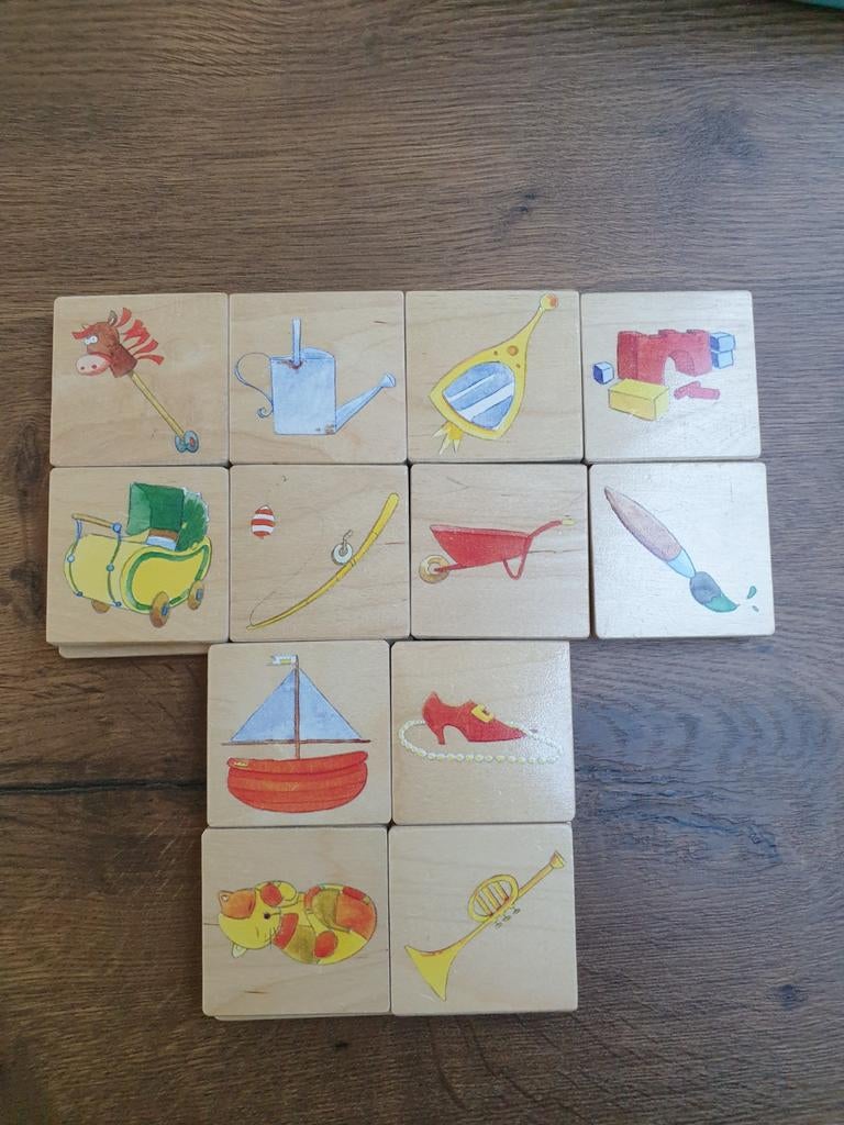 Houten memory/puzzel spel Jan Bibejan, Ophalen of Verzenden, Gebruikt, Puzzelen
