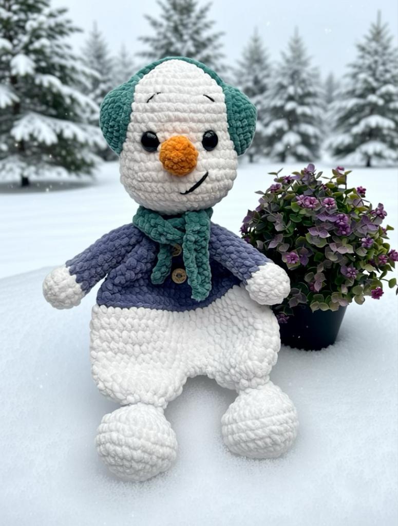 Gehaakte Sneeuwpop Knuffel - Handgemaakt, Kinderen en Baby's, Ophalen of Verzenden, Nieuw, Overige typen